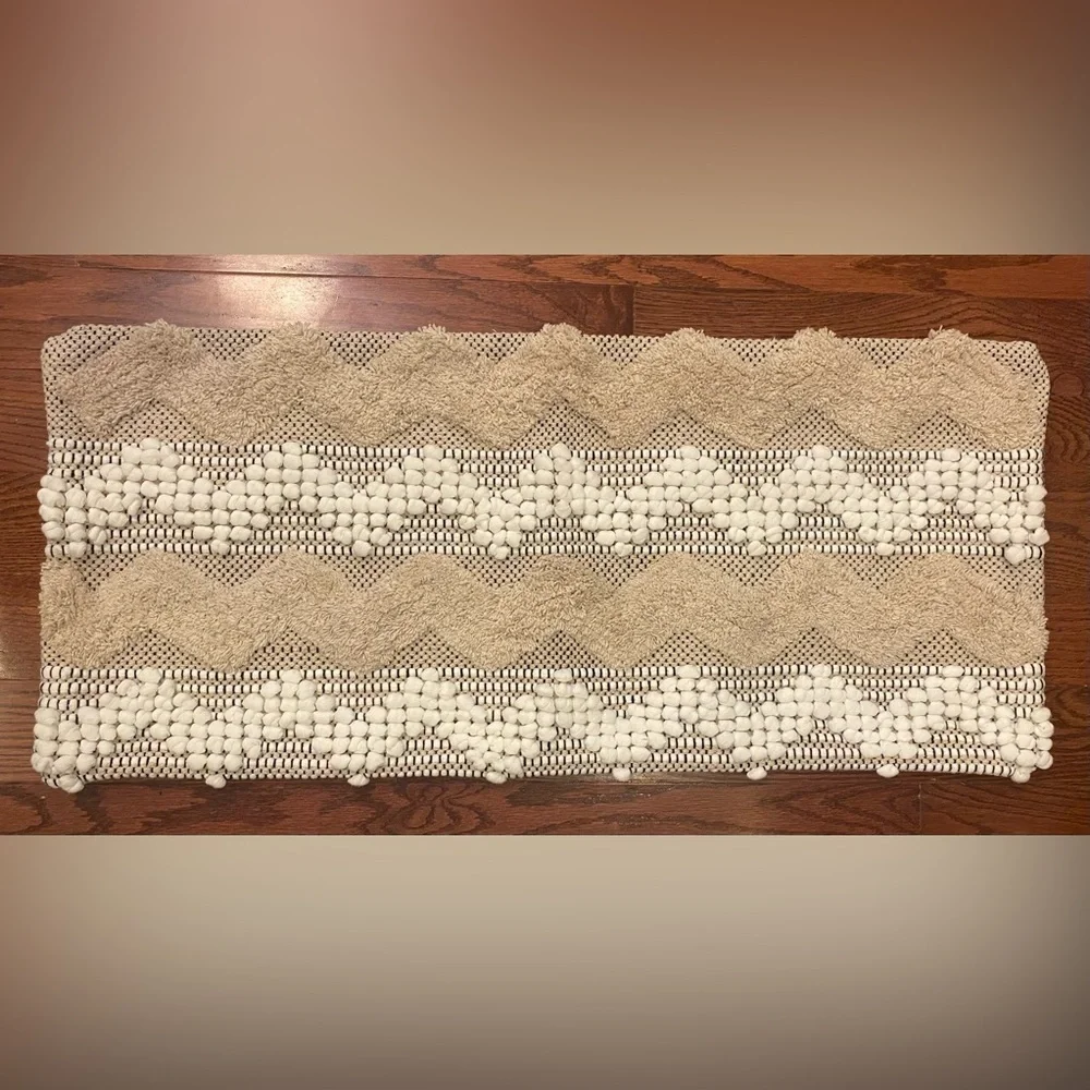Woven Pillow Case For Large Throw Pillow Natural/Black 32”x14” Tufted Cotton New